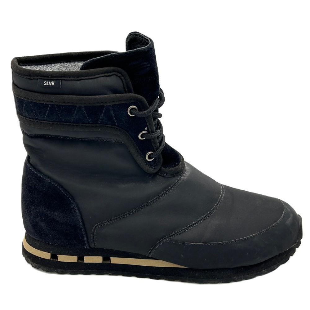 Adidas Slvr Outdoor Boot Women Sz 7 Lace Up Leather Nylon Winter Gorpcore Black